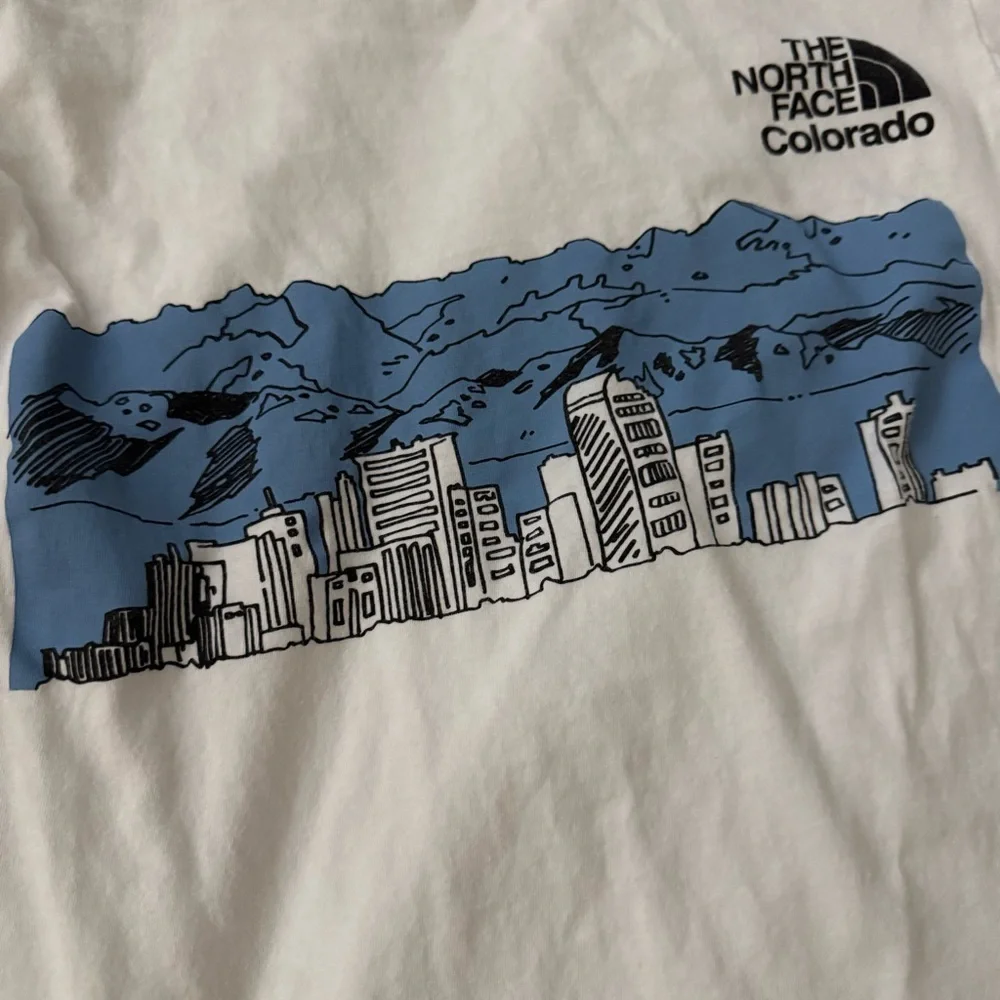 The North Face Downtown Denver Colorado Tee with Blue Mountain City Skyline